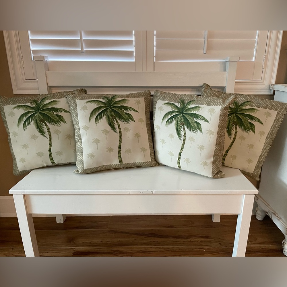 Palm tree patio pillows